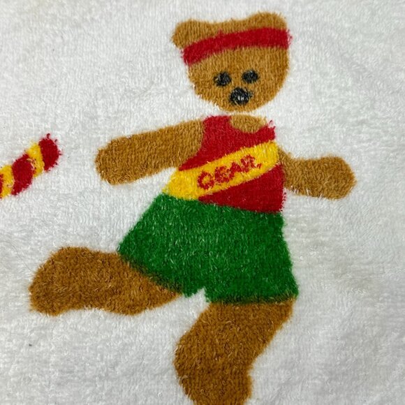 Springmaid Hand Towel Gear Kids Bears Sports Theme USA Vintage Linen 25 x 16 - Picture 4 of 13